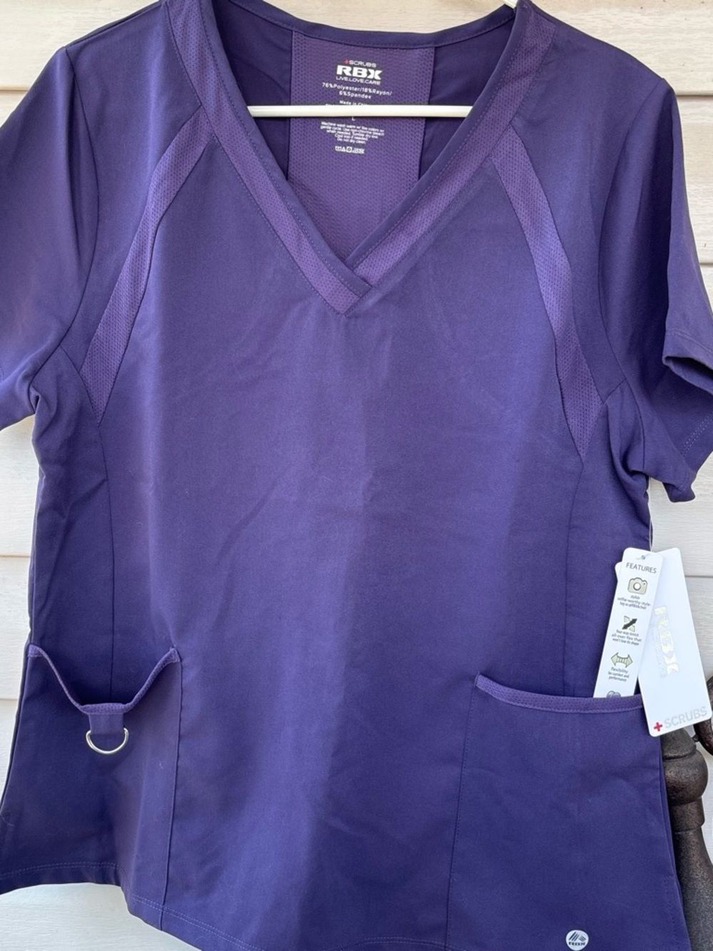 RBX Women's V-Neck Tunic Top in Deep Purple